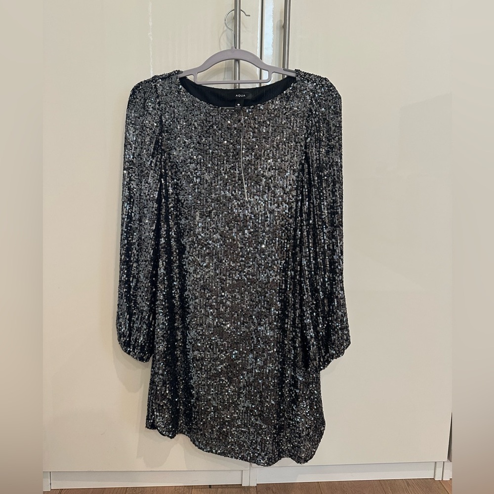 Aqua Sequin mini dress